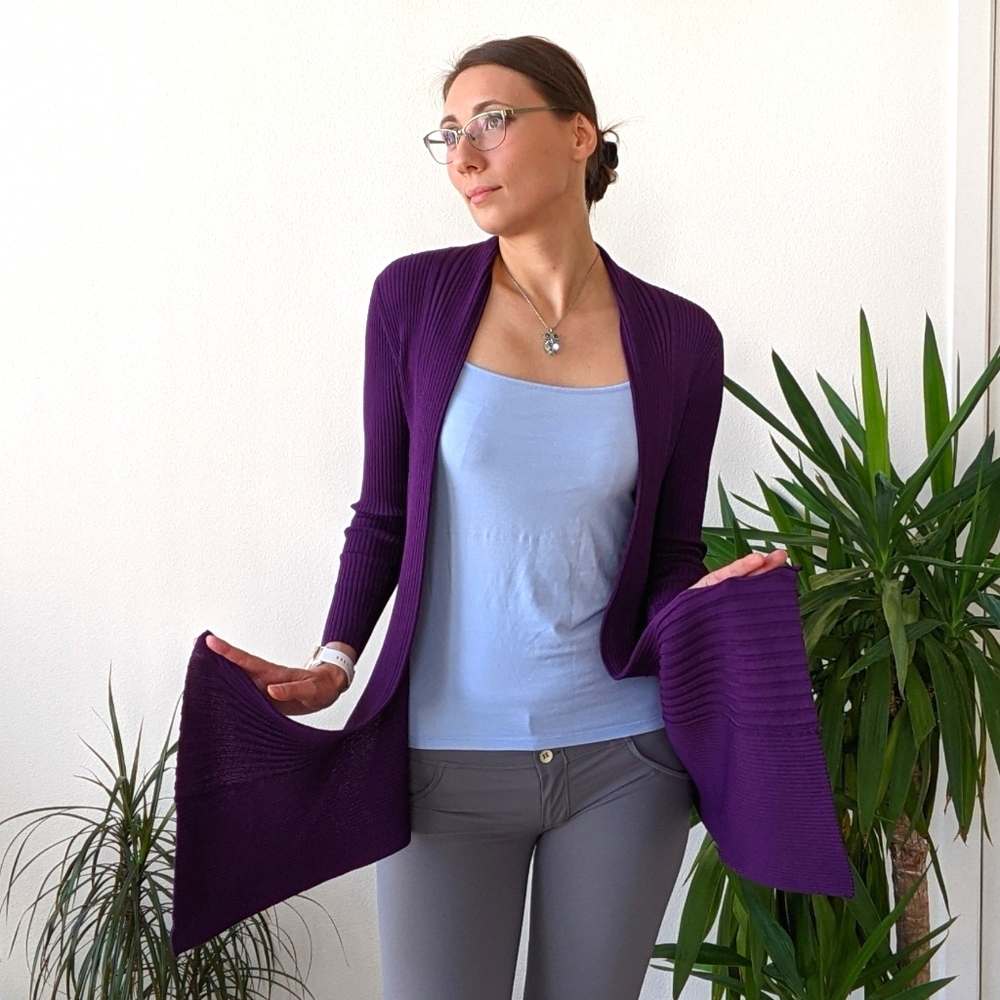 Long purple cardigan